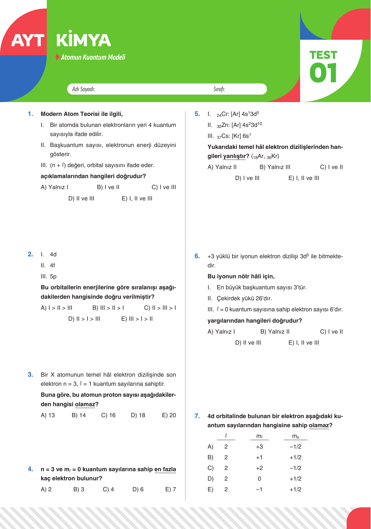 2026 AYT Kimya Yaprak Test 01