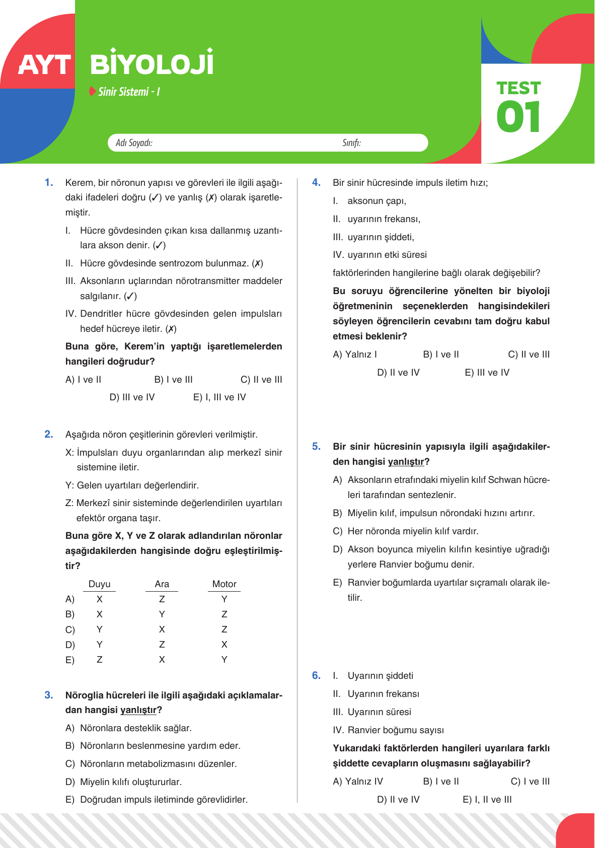2026 AYT Biyoloji Yaprak Test 01