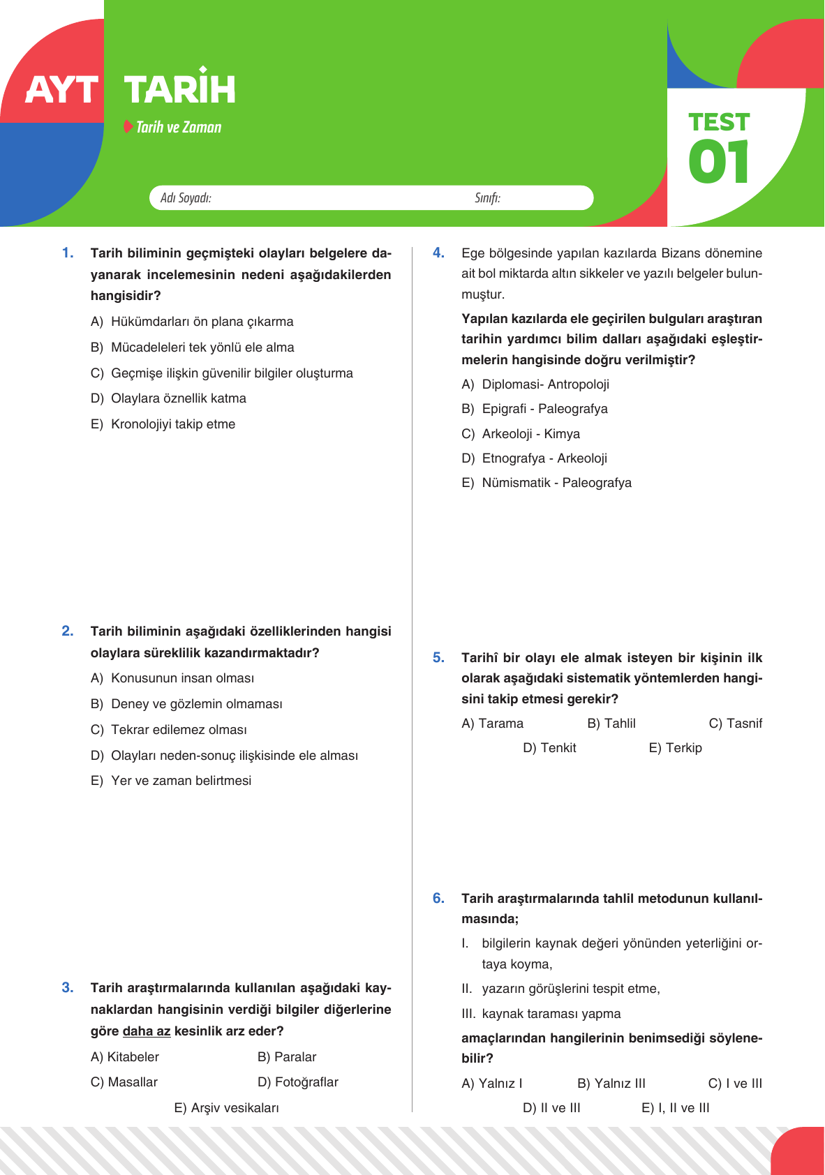 2026 AYT Tarih Yaprak Test 01