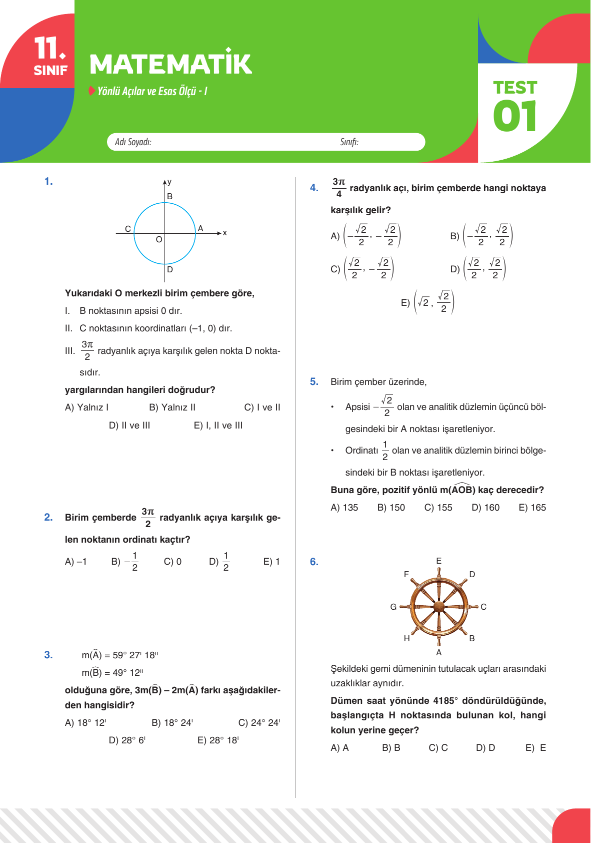 2026 11.Sınıf Matematik Yaprak Test 01