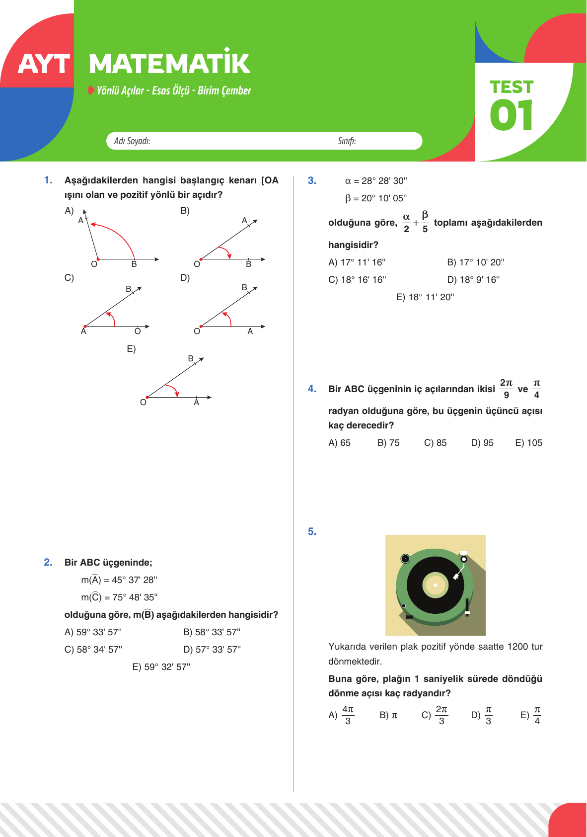 2026 AYT Matematik Yaprak Test 01